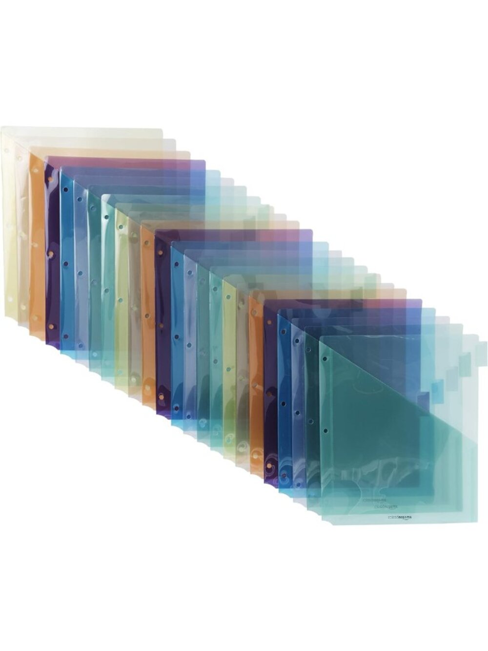 24 Count Transparent Tab Dividers for 3 Ring Binder, Two Pocket, Letter Size